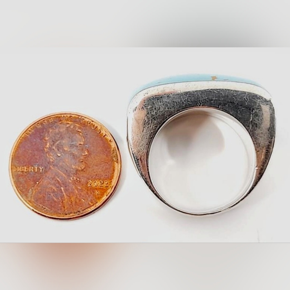 Sterling silver and turquoise ring. Unisex. - Picture 5 of 12